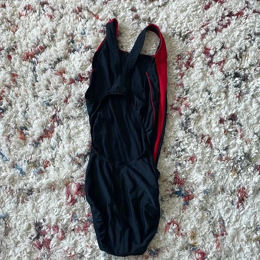 Black and Red Sporti One Piece - Picture 2 of 2